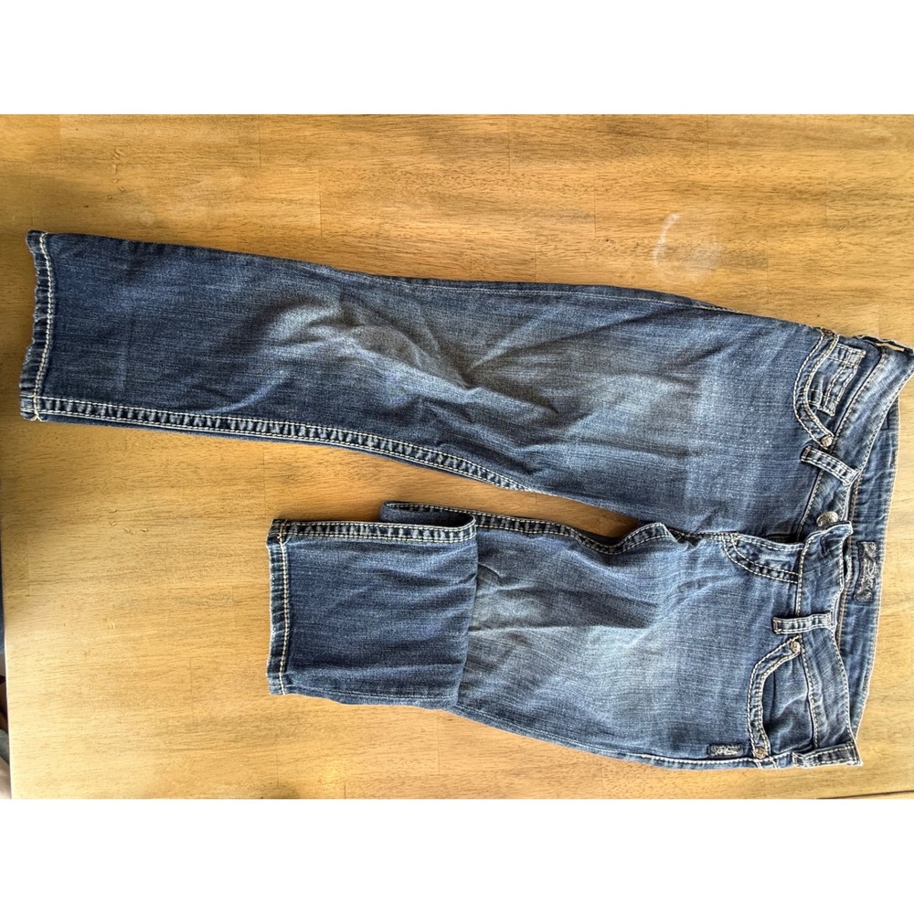 Silver Jeans Co Tuesday 16 1/2" Capri Medium Wash Denim Blue Jeans W30